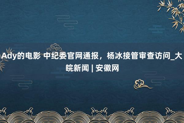 Ady的电影 中纪委官网通报，杨冰接管审查访问_大皖新闻 | 安徽网