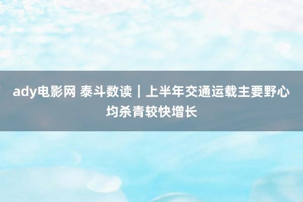 ady电影网 泰斗数读｜上半年交通运载主要野心均杀青较快增长