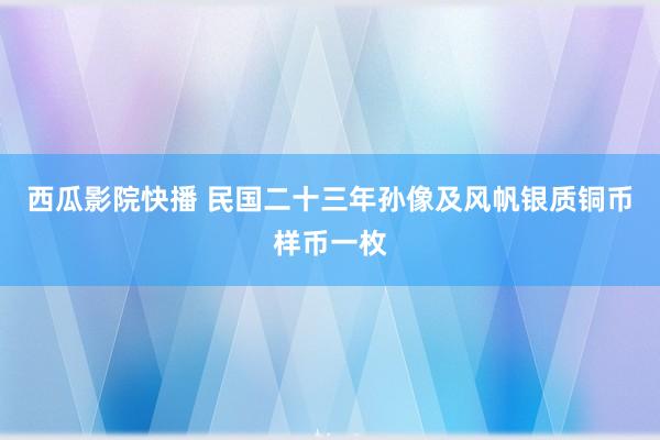 西瓜影院快播 民国二十三年孙像及风帆银质铜币样币一枚