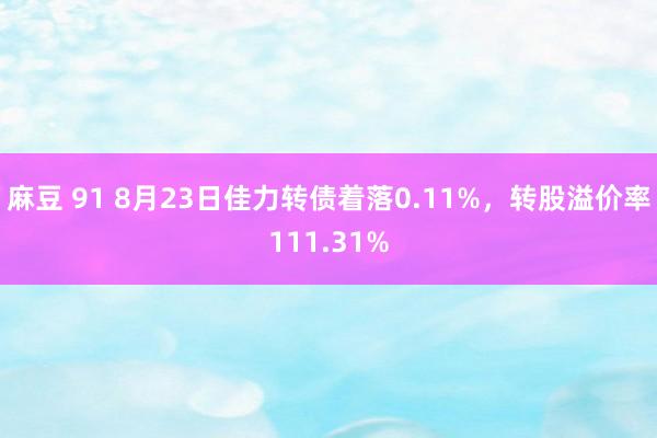 麻豆 91 8月23日佳力转债着落0.11%，转股溢价率111.31%