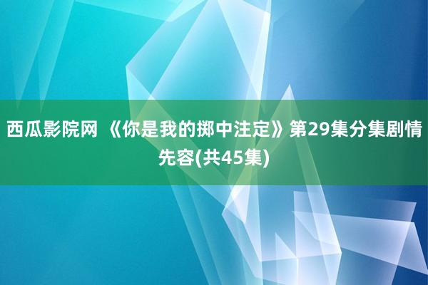 西瓜影院网 《你是我的掷中注定》第29集分集剧情先容(共45集)