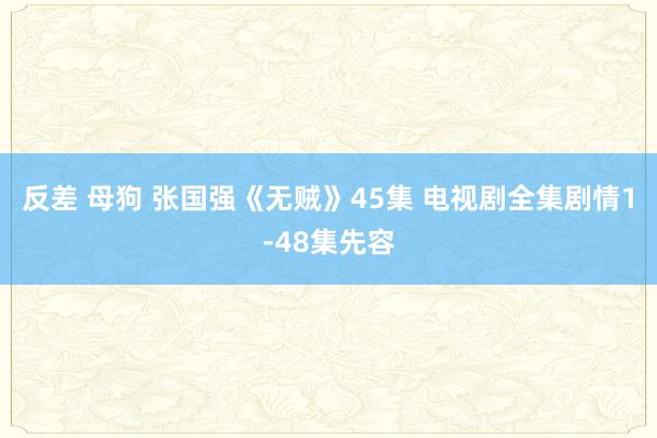 反差 母狗 张国强《无贼》45集 电视剧全集剧情1-48集先容